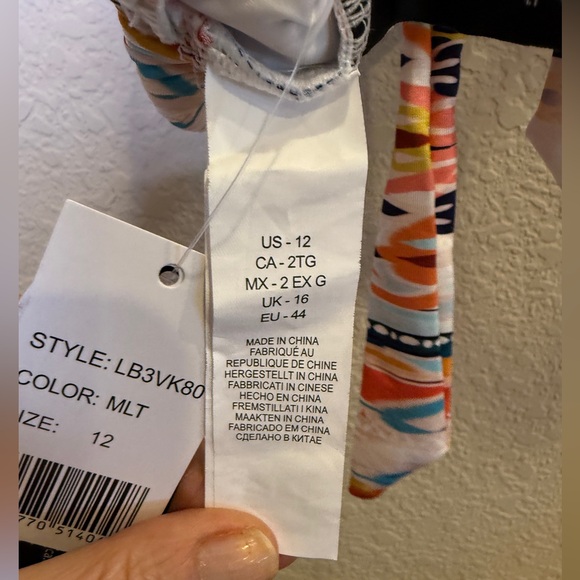 LaBlanca Desert Dream Triangle Multicolor Bikini Top sz 12 - Picture 5 of 7